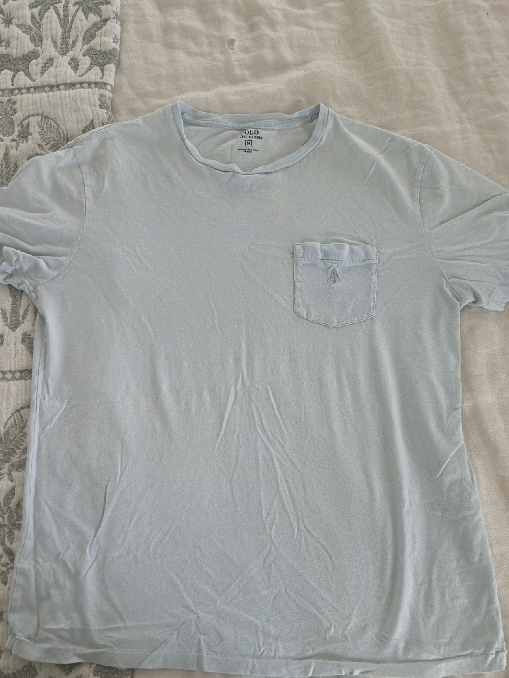 Polo by Ralph Lauren Light Blue Pocket Crewneck T-Shirt